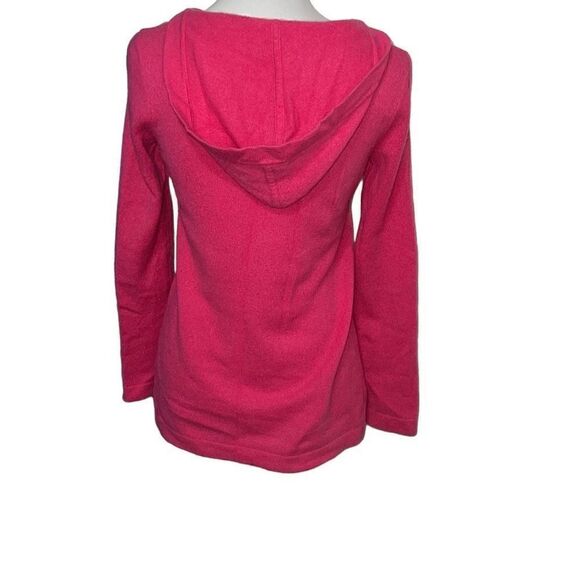 Lilly Pulitzer Sawyer Hooded Cashmere Hooded Sweater Bright Pink sz XS READ - Picture 3 of 11